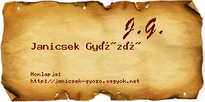 Janicsek Győző névjegykártya